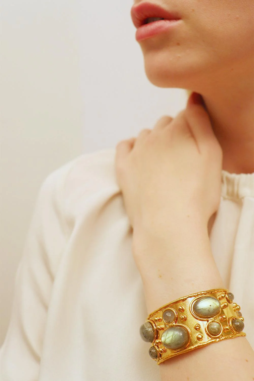 Labradorite Byzantine Cuff Bracelet