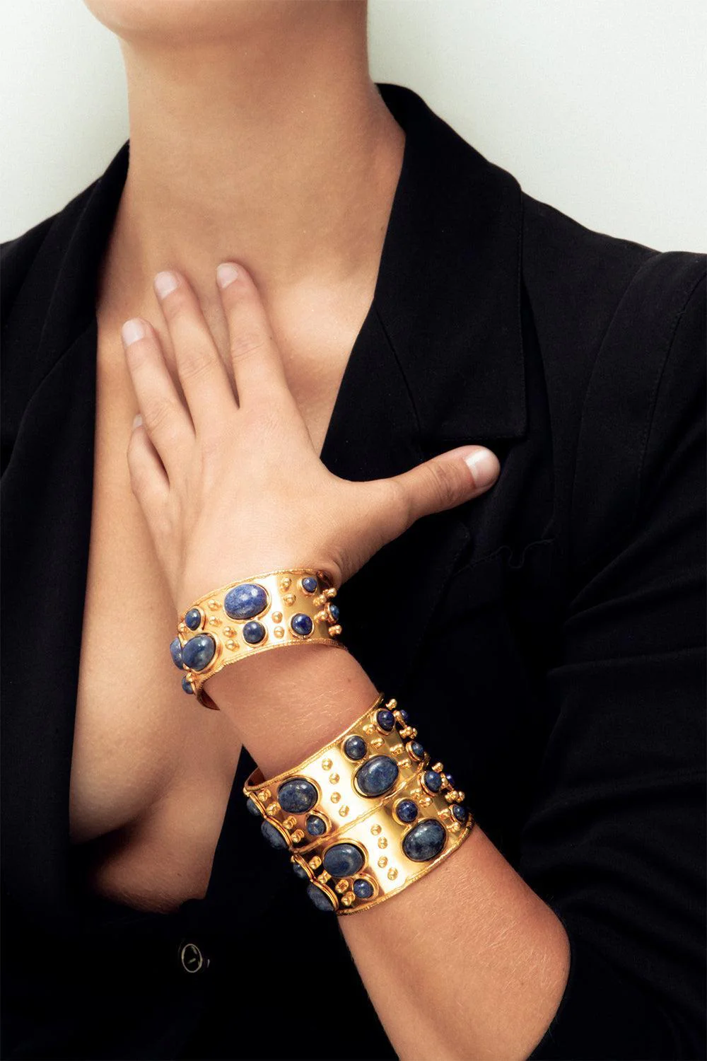 Lapis Lazuli Byzantine Cuff Bracelet - Image 2