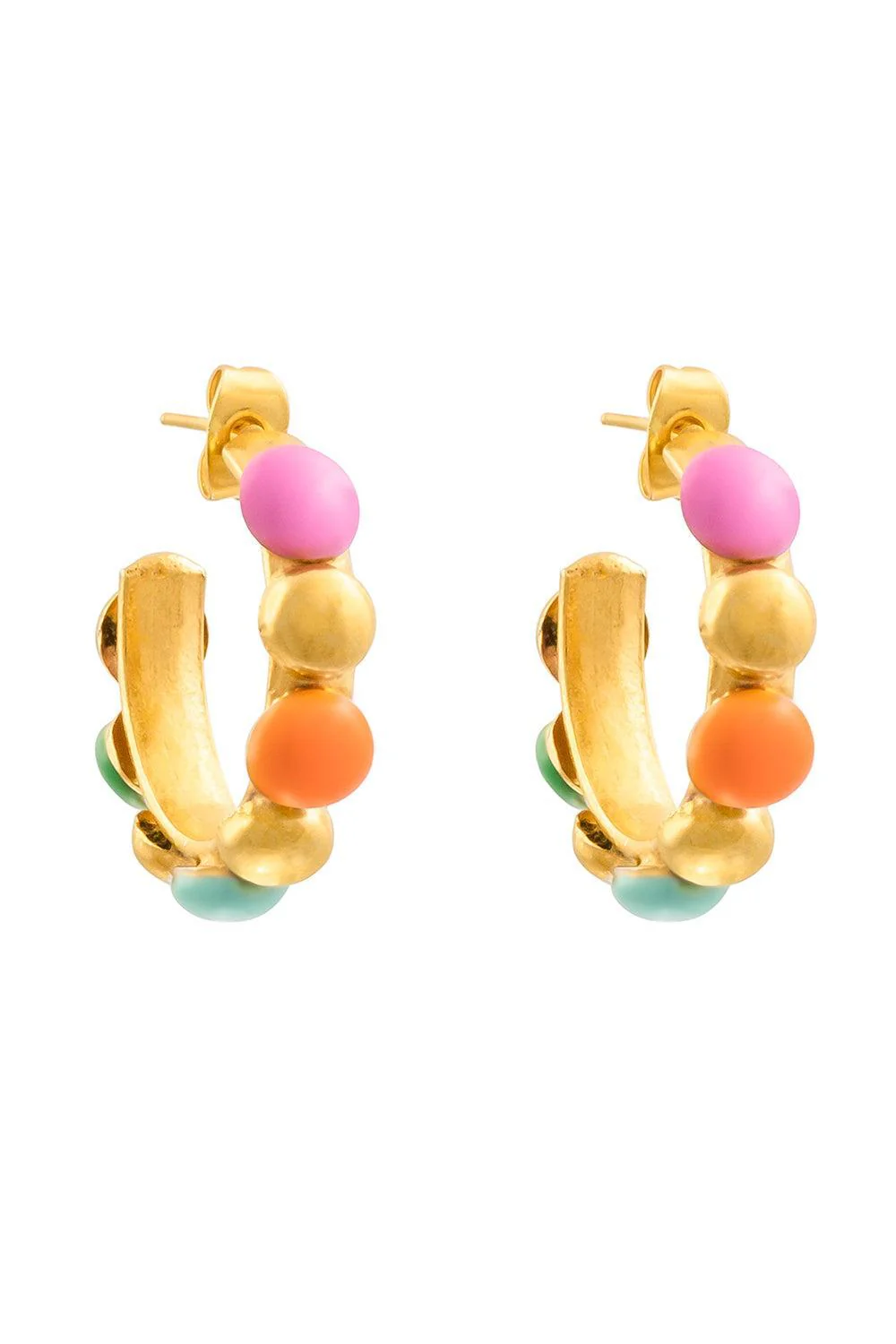 Mini Enamel Creole Earrings