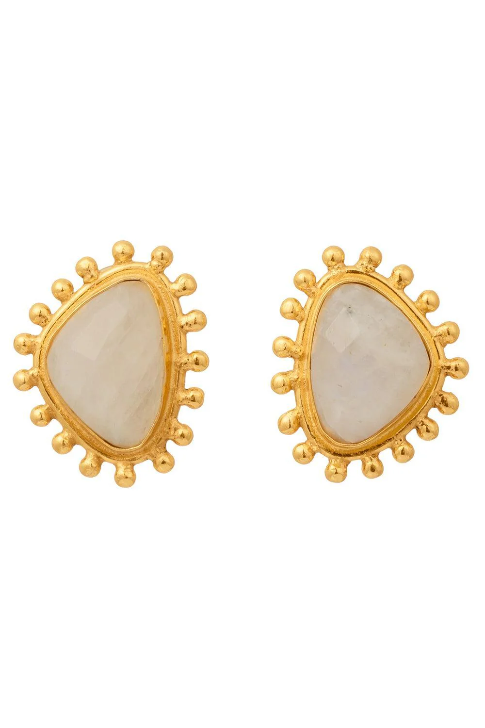 Moonstone Dot Earrings