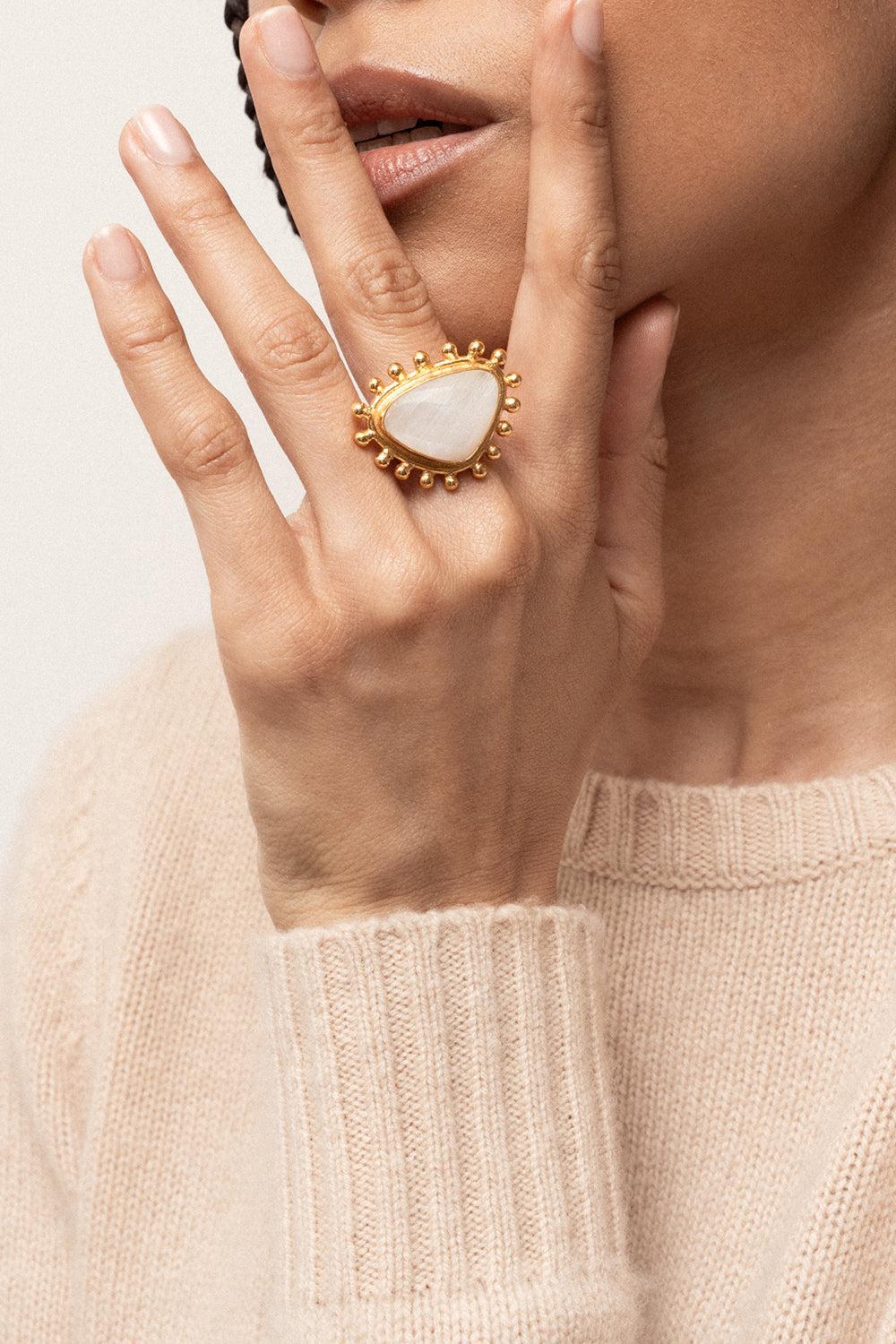 Moonstone Dot Ring - Image 2