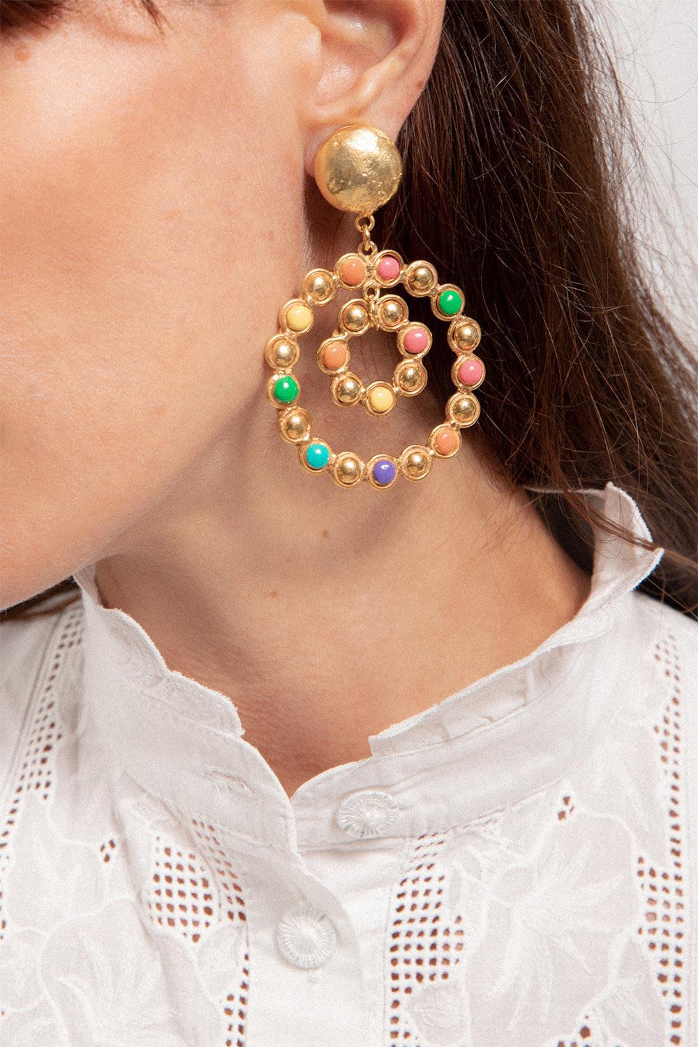 Multi Happy Flower Earrings - Image 2