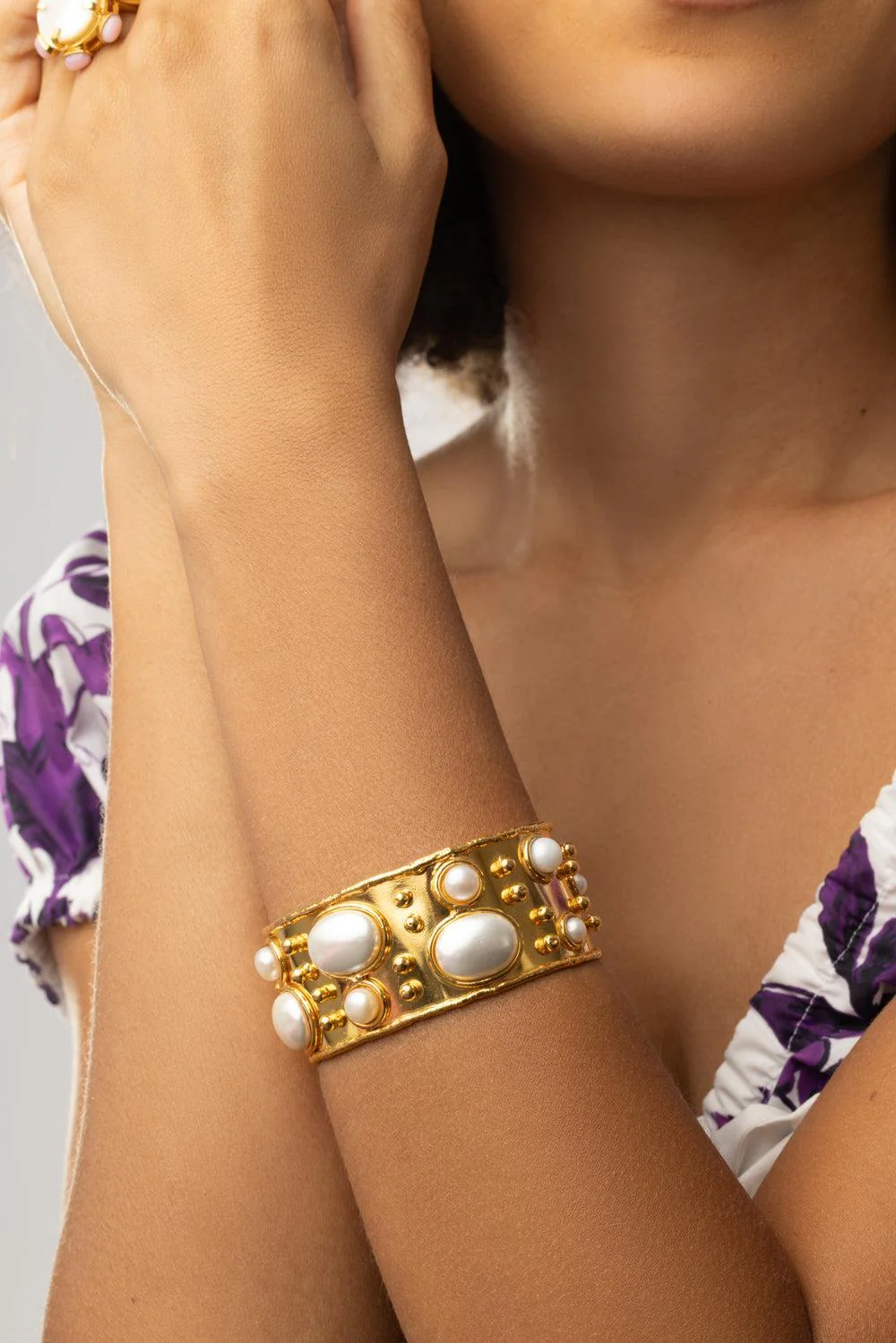 Pearl Byzantine Cuff Bracelet - Image 4