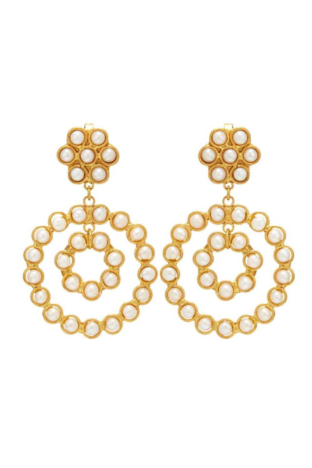 Pearl Happy Flower Earrings