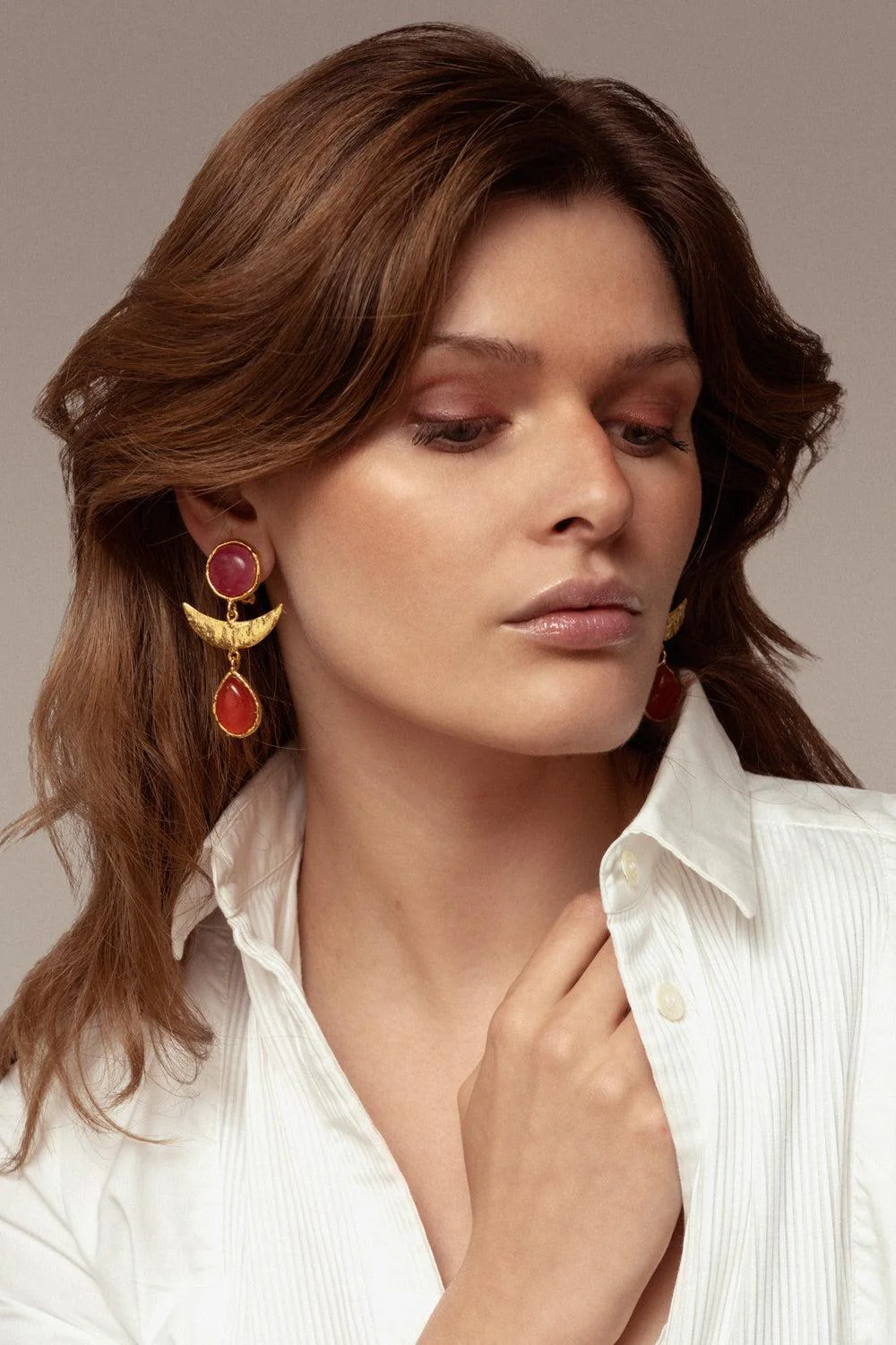Pink Jasper Cornaline Earrings - Image 2