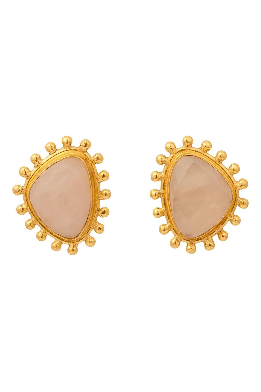 Pink Quartz Dot Earrings