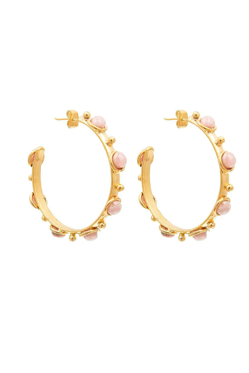 Rhodochrosite Petite Candy Hoop Earrings