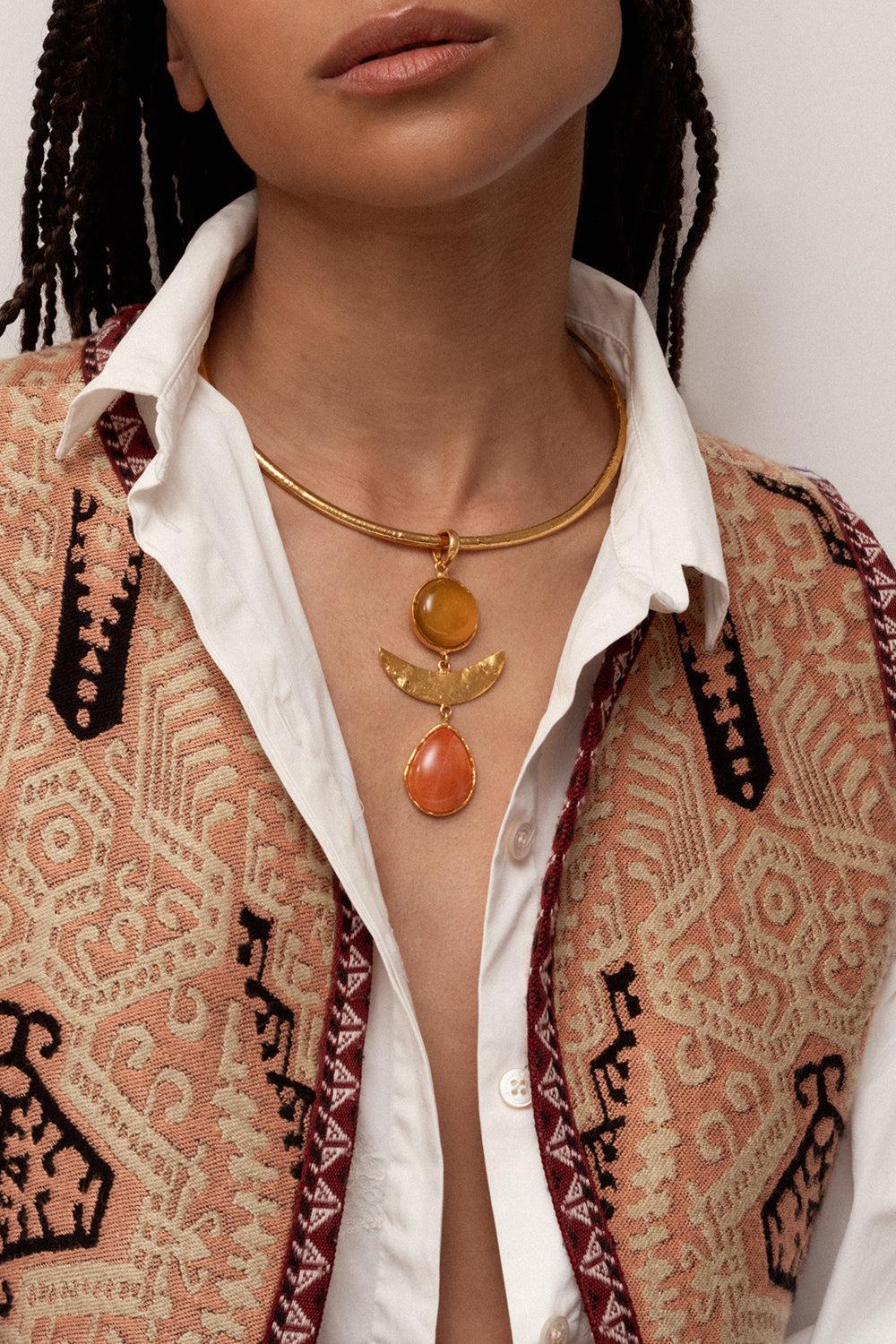 Yellow Onyx Sunset Pendant - Image 2