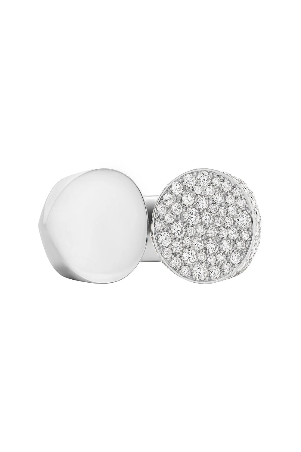 Slanted Oera Diamond Ring - White Gold