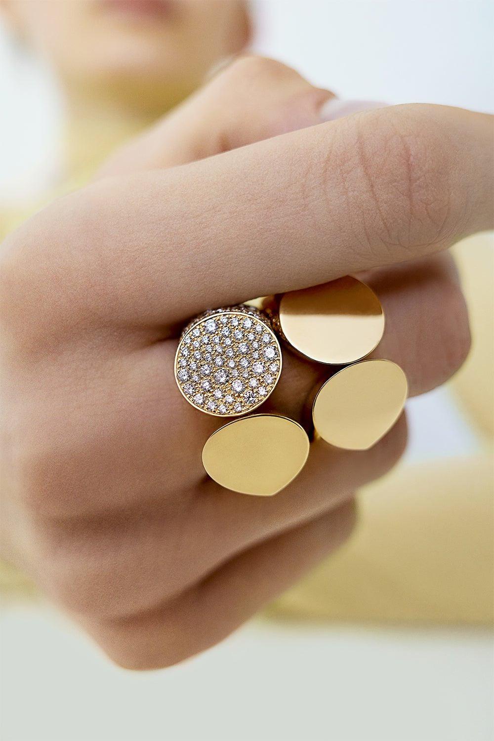 Slanted Oera Diamond Ring - White Gold - Image 2