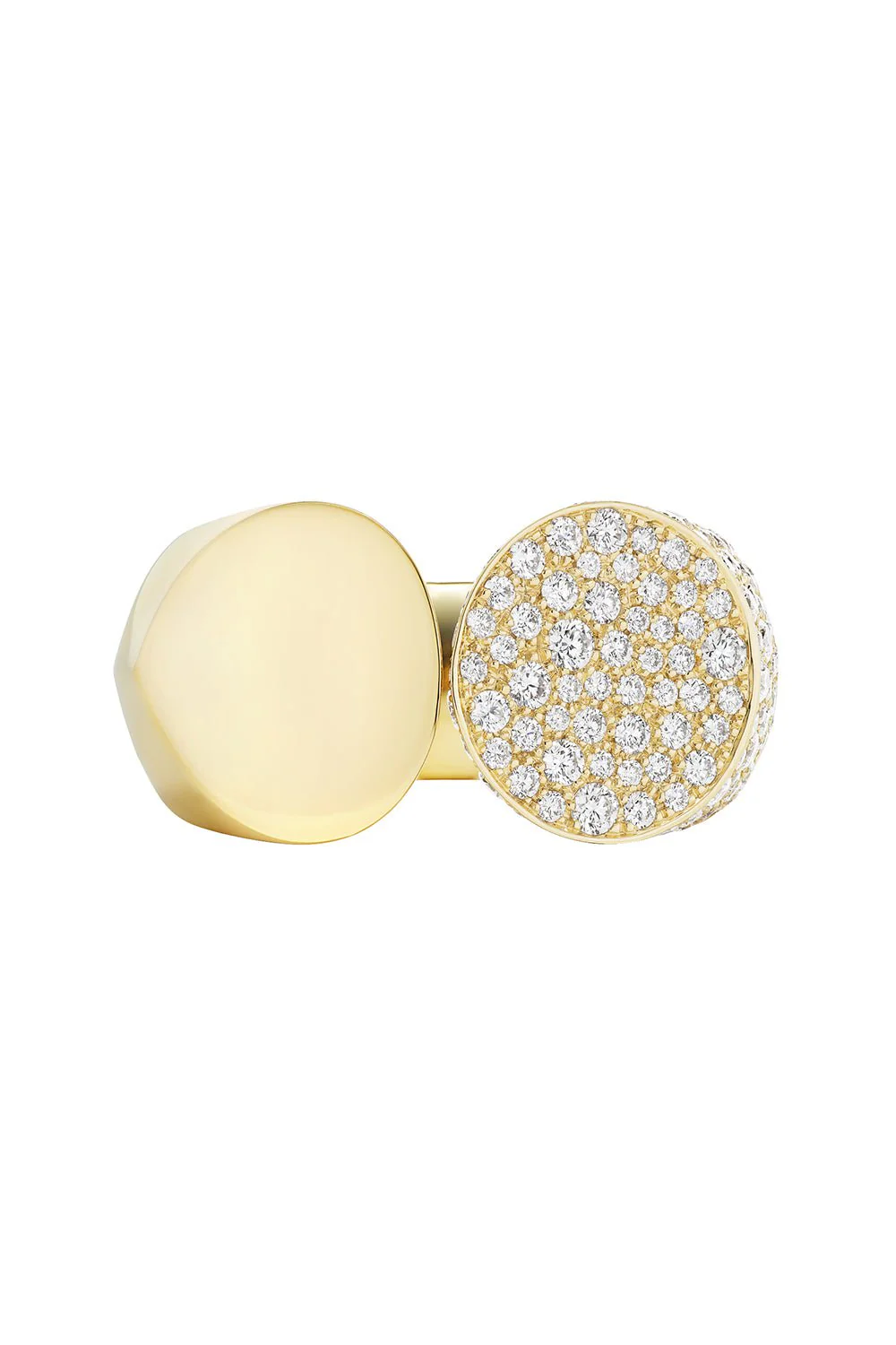 Slanted Oera Diamond Ring - Yellow Gold