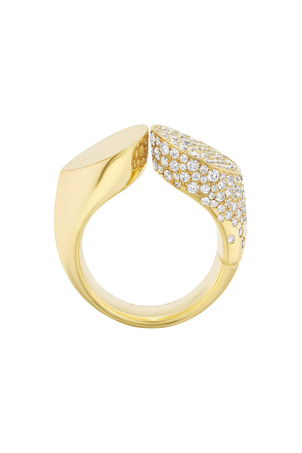 Slanted Oera Diamond Ring - Yellow Gold - Image 3