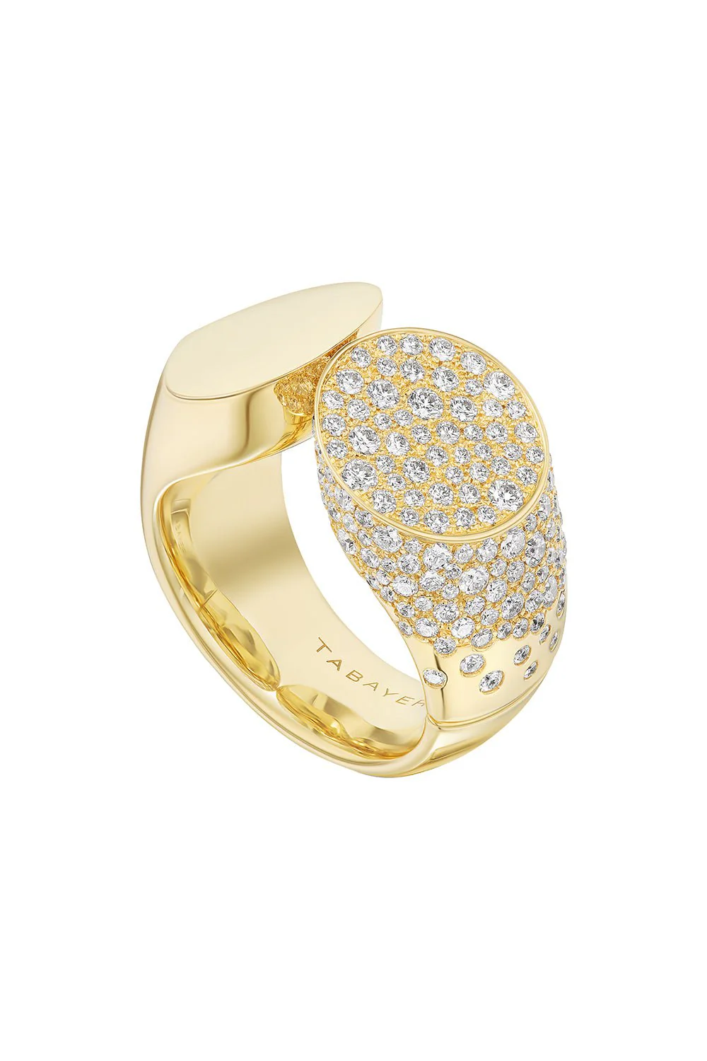 Slanted Oera Diamond Ring - Yellow Gold - Image 4