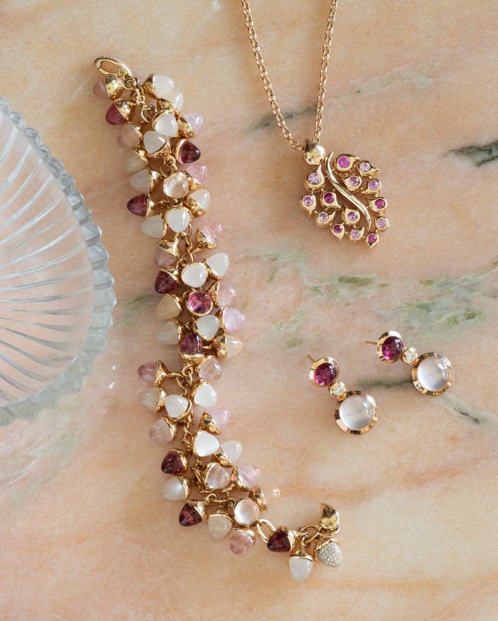 Blush Bouton Cabochon Earrings - Image 4