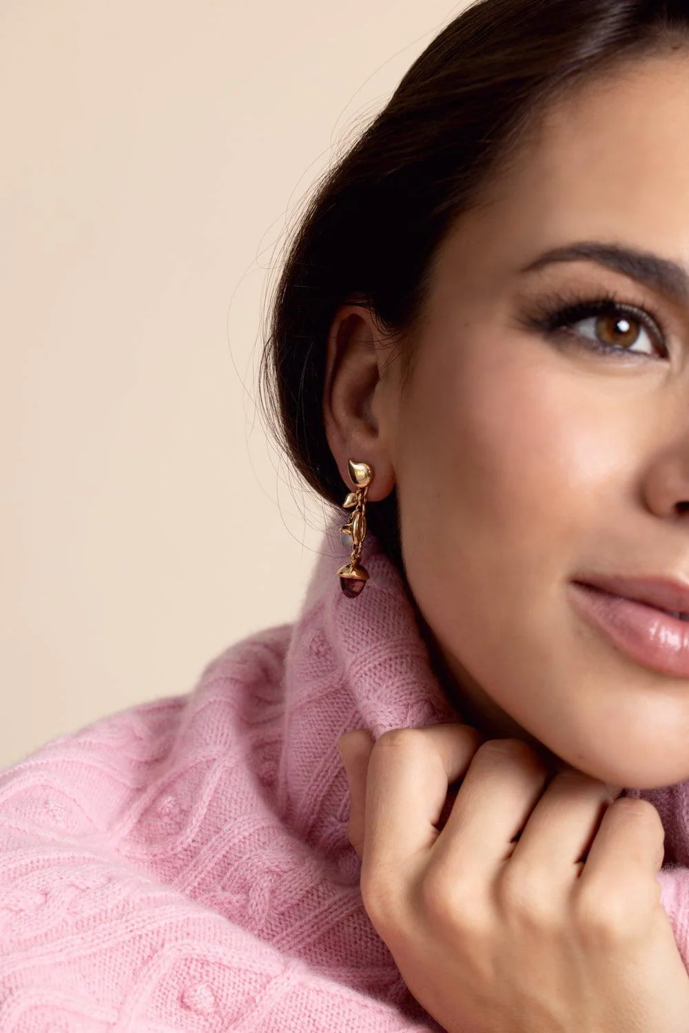 Blush Mikado Acorn Earrings - Image 3