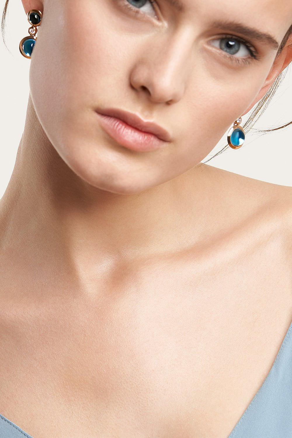 Classic Sky Bouton Earrings - Image 2