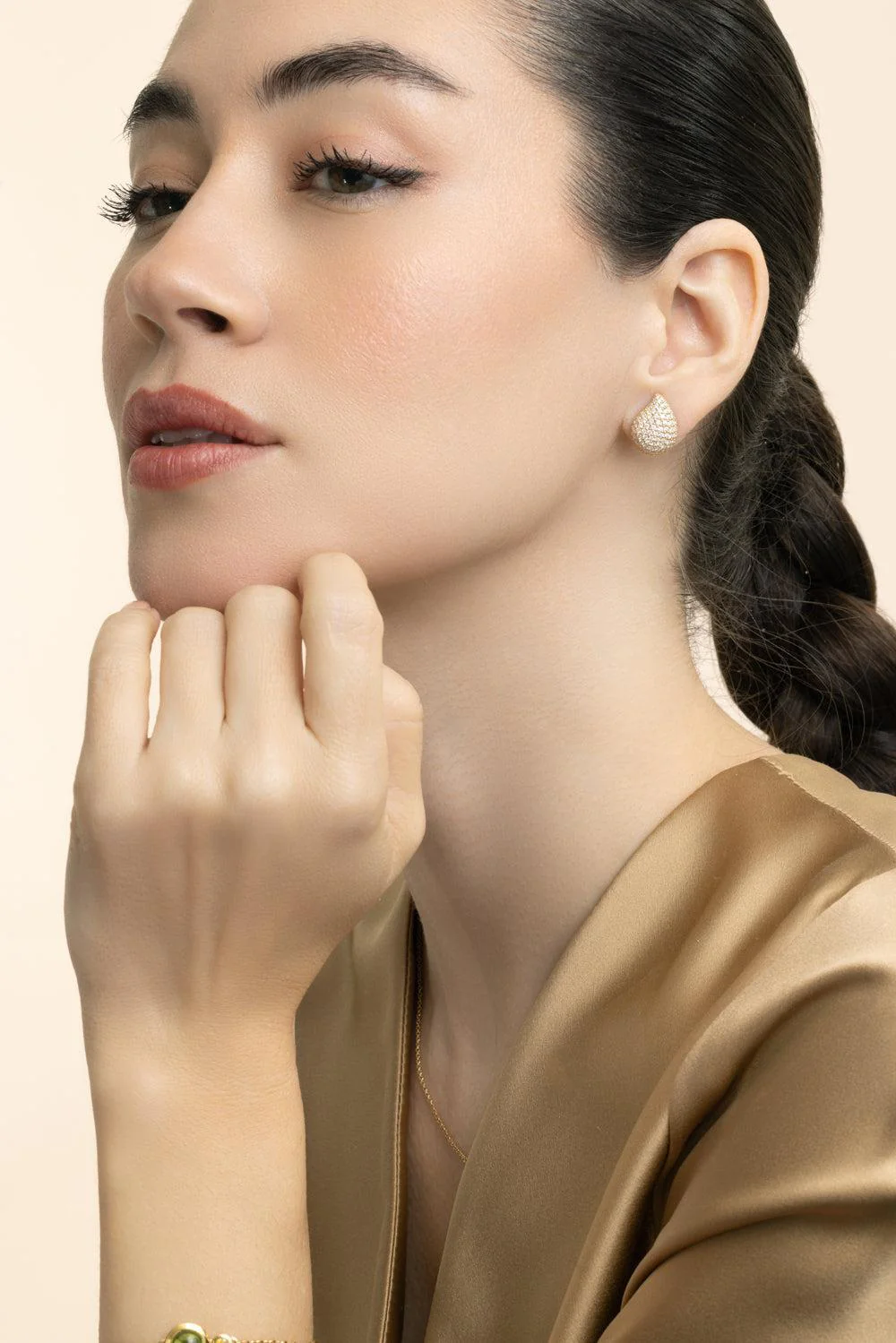 Diamond Large Signature Earrings - Image 4