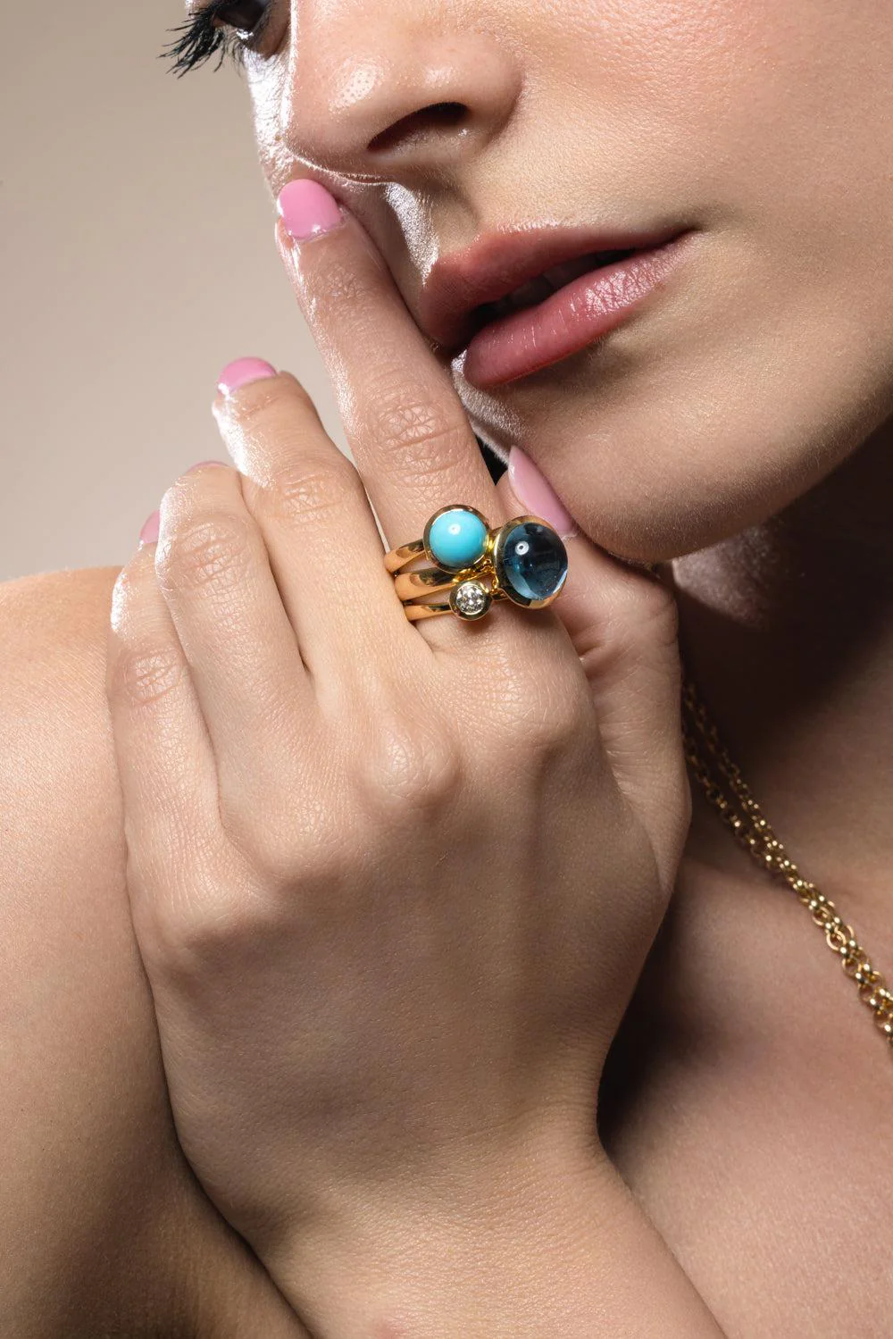 Diamond Solitaire Bouton Ring - Image 2