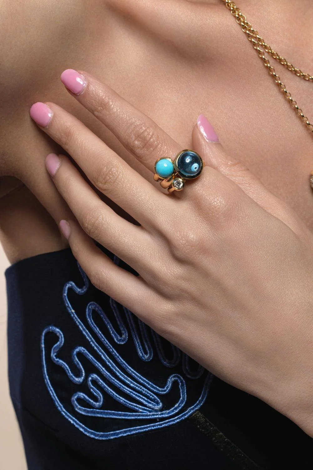 Diamond Solitaire Bouton Ring - Image 3
