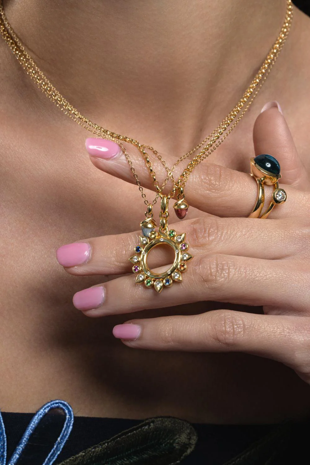 Sky Topaz Mikado Flamenco Pendant - Image 3