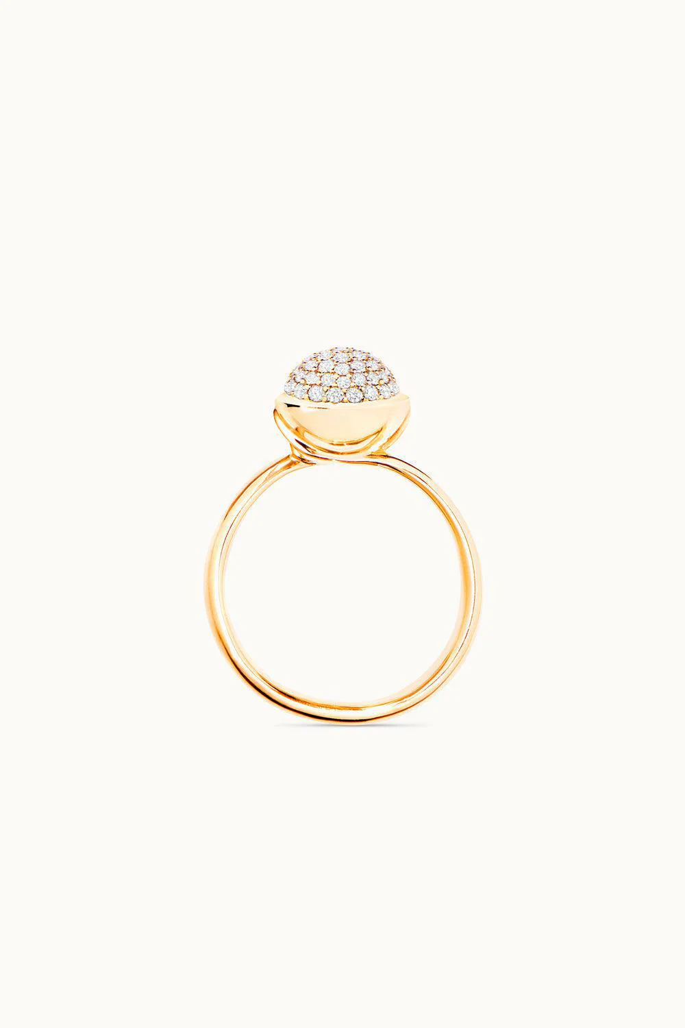 Small Diamond Pave Bouton Ring - Image 3