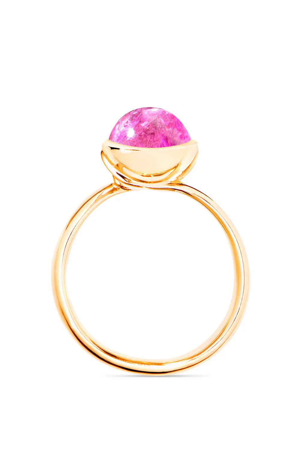 Small Rose Tourmaline Bouton Ring - Image 5