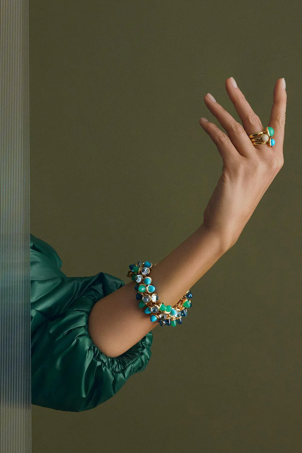 Small Turquoise Bouton Ring - Image 2