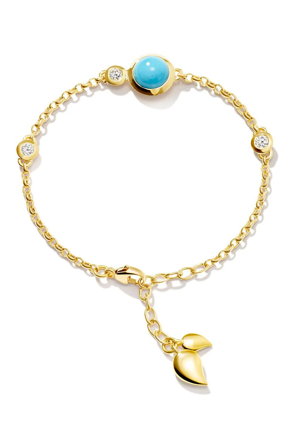 Turquoise Mini Bouton Chain Bracelet