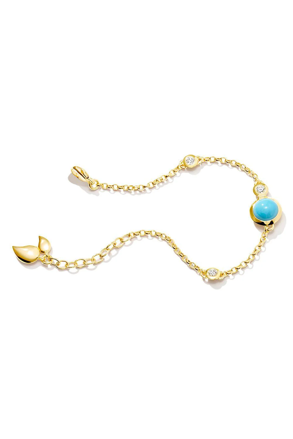 Turquoise Mini Bouton Chain Bracelet - Image 5