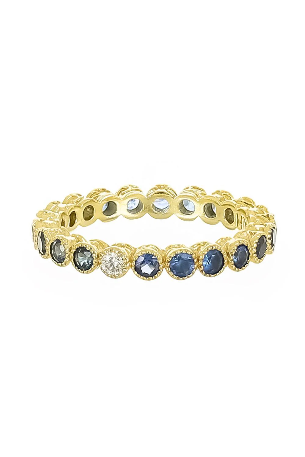 Blue Sapphire Modern Etruscan Stack Ring