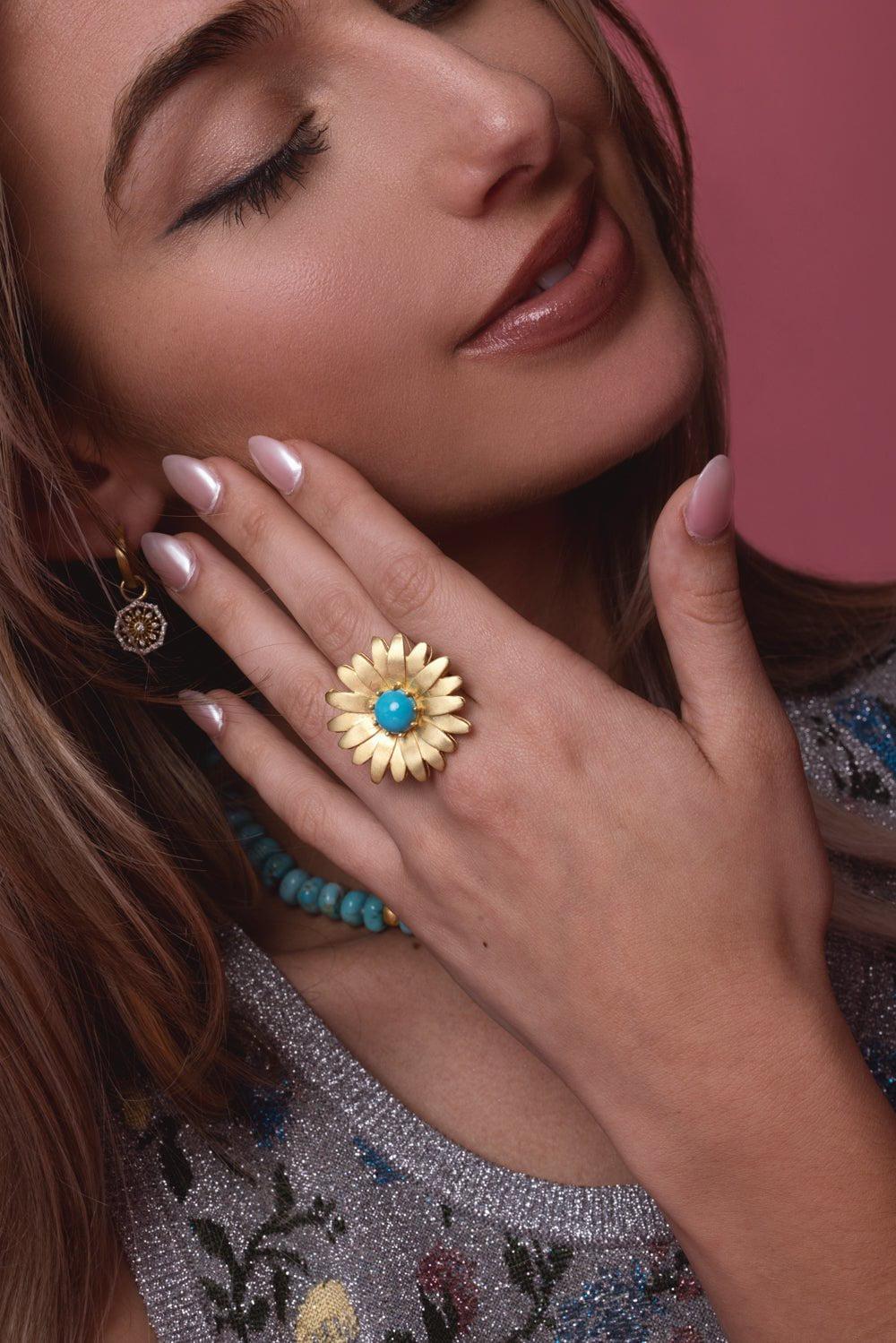 Daisy Turquoise Ring - Image 3