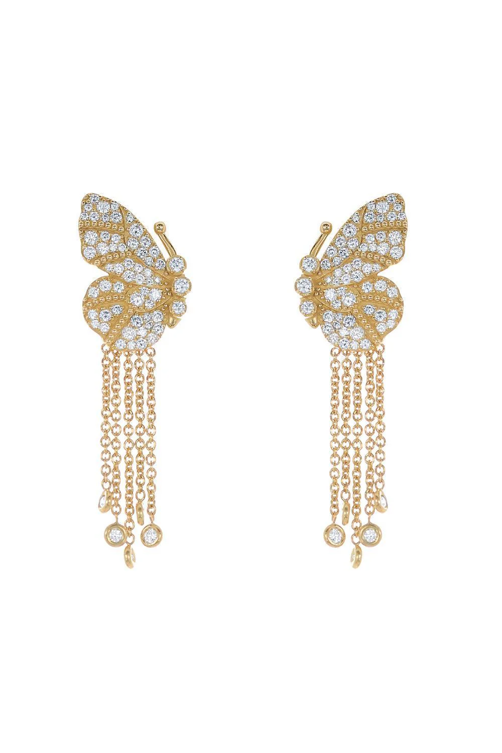 Diamond Butterfly Wing Earrings