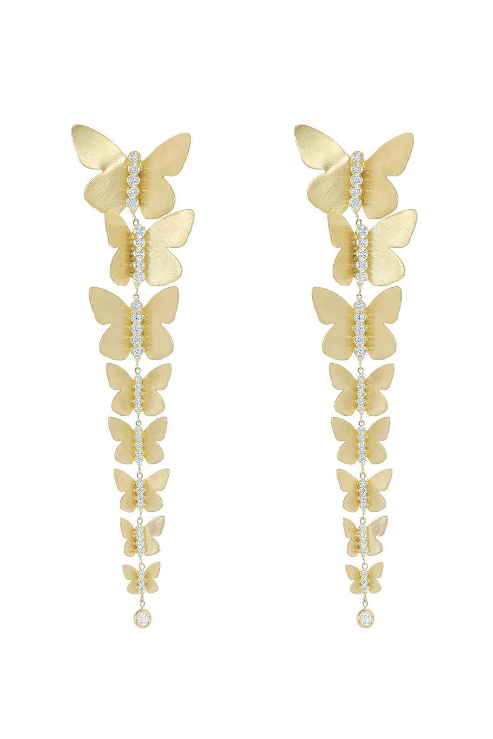 Diamond Cascading Butterfly Earrings
