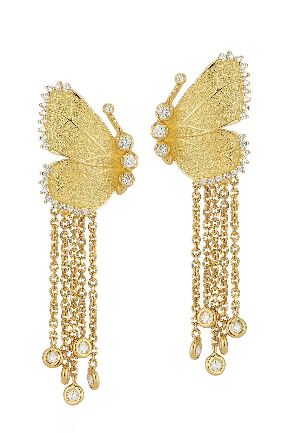 Diamond Half Wing Butterfly Earrings