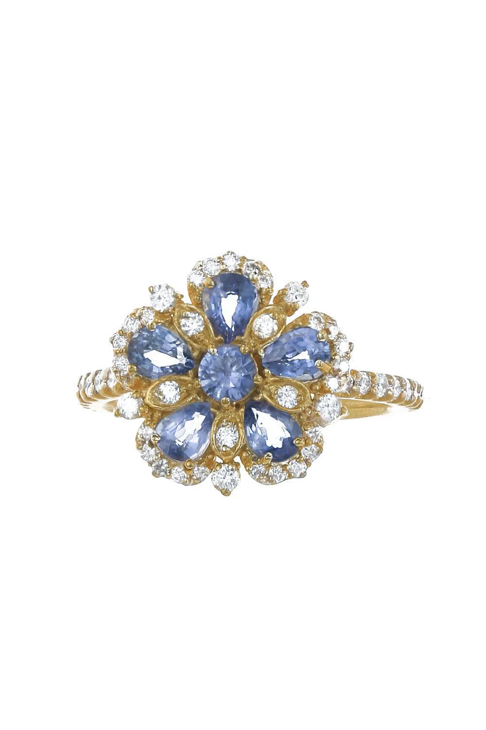 Jasmine Bloom Blue Sapphire Diamond Ring