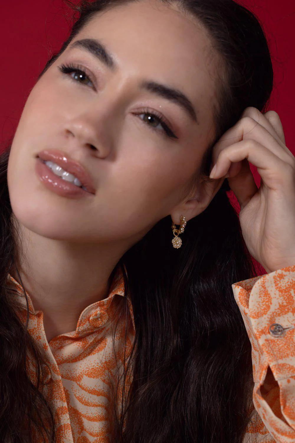 Jasmine Bloom Diamond Drop Earrings - Image 4
