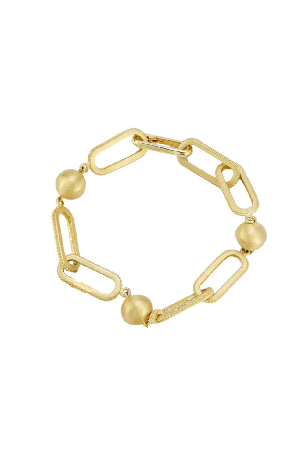 Large Modern Etruscan Granule Link Bracelet