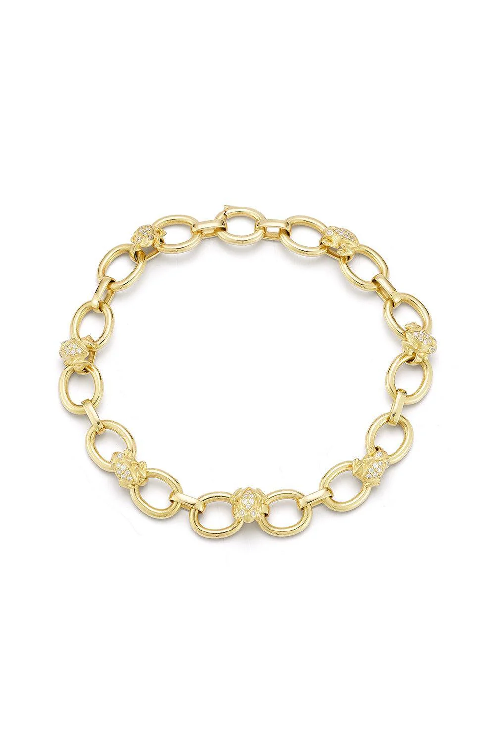 Large Tree of Life Diamond Frog Link Bracelet