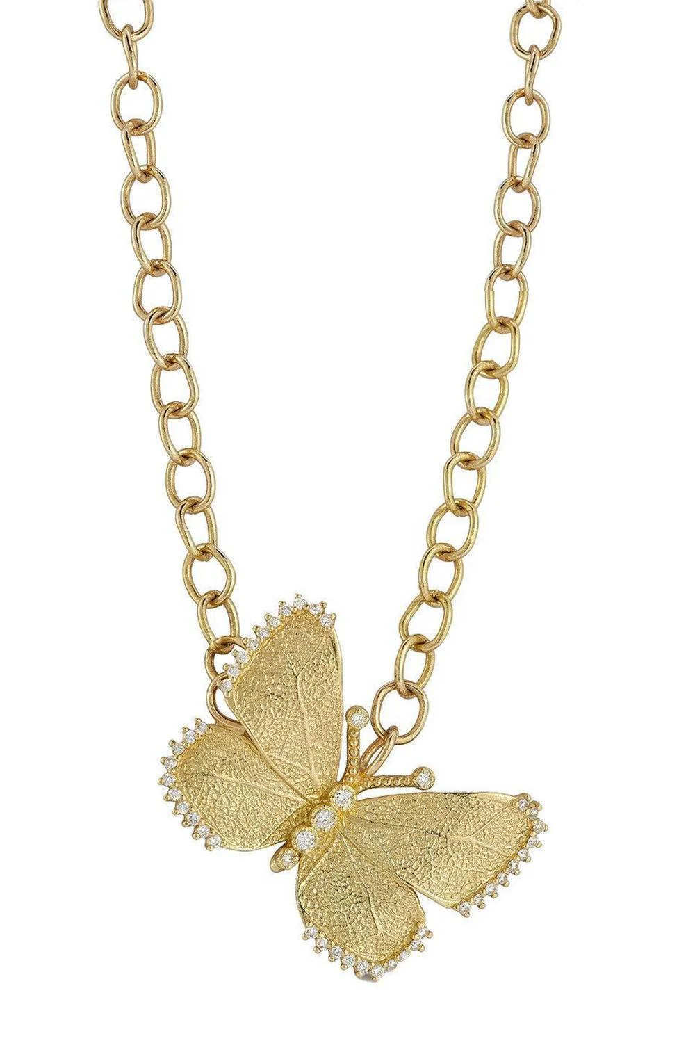 Medium Diamond Accent Butterfly Necklace