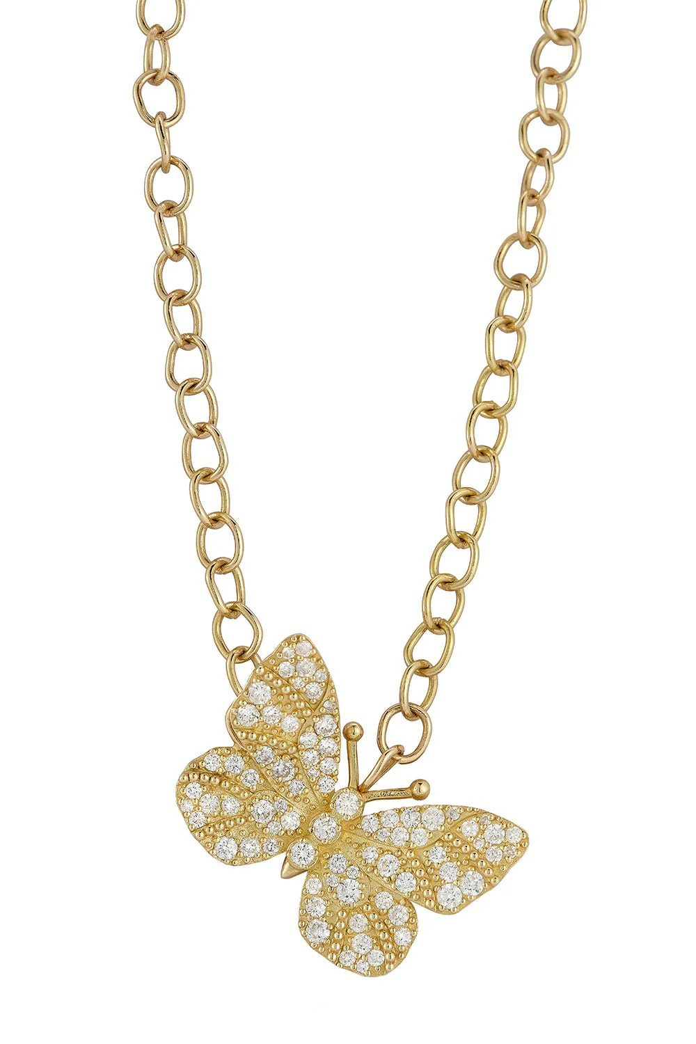 Medium Diamond Butterfly Pendant Necklace