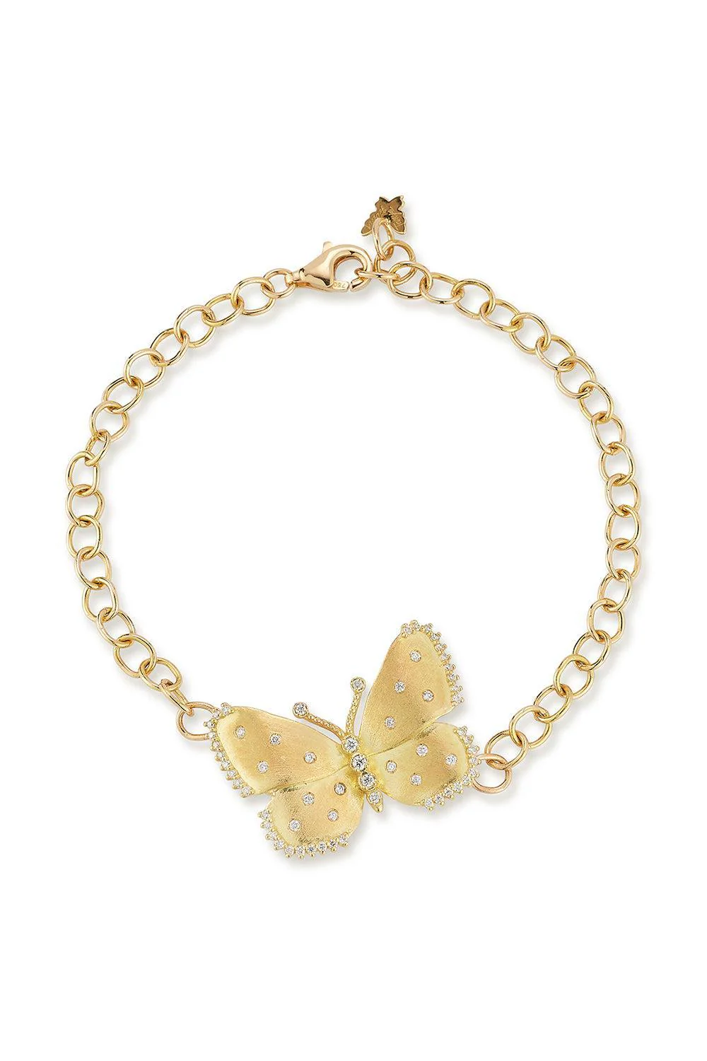 Medium Satin Diamond Butterfly Bracelet