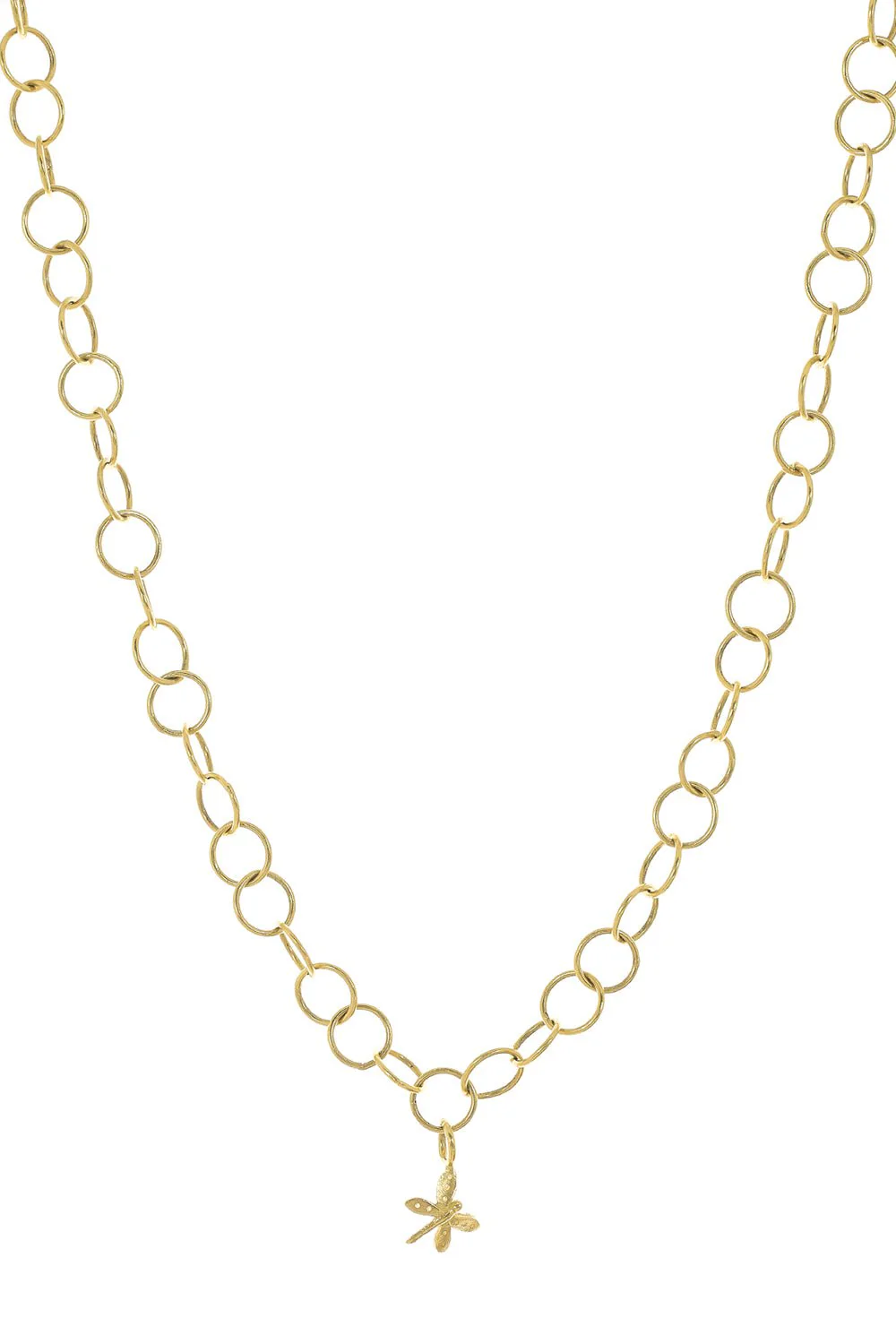Modern Estrucan Diamond Dragonfly Loop Necklace