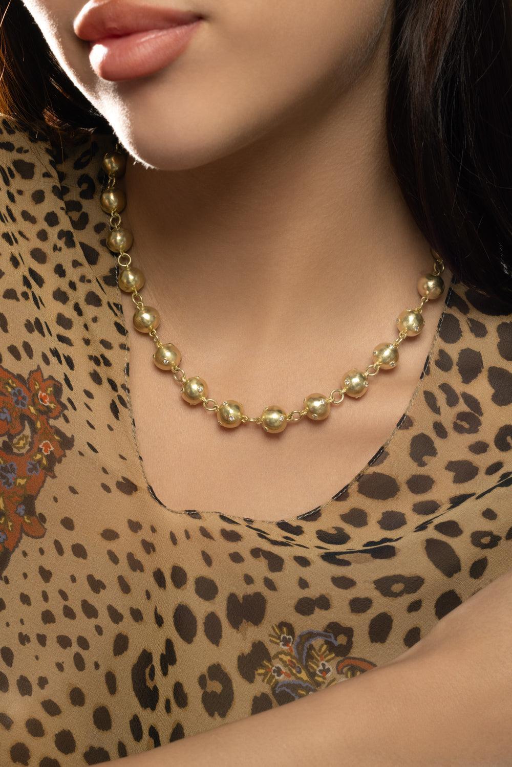 Modern Etruscan Diamond Ball Chain - Image 2