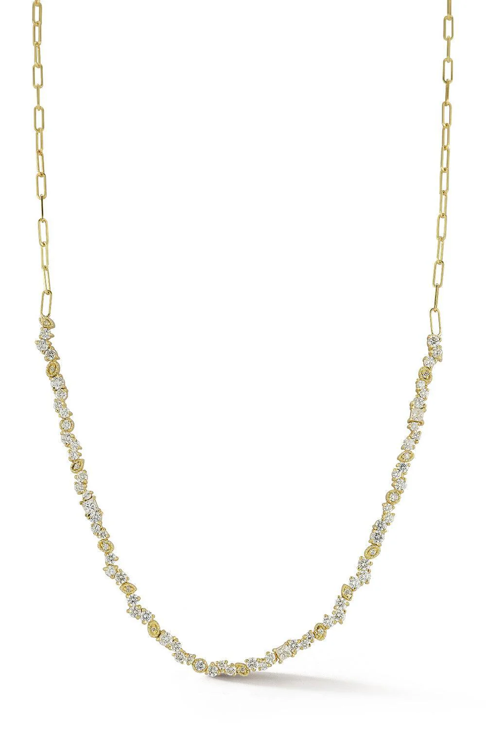Modern Etruscan Diamond Confetti Necklace