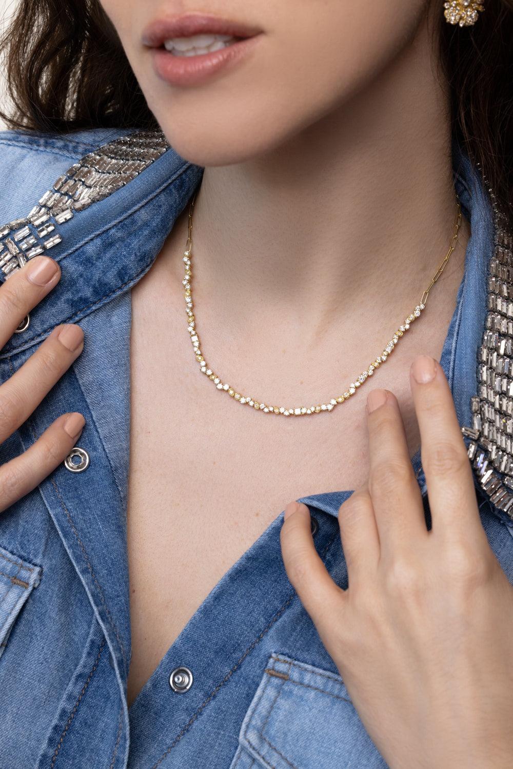 Modern Etruscan Diamond Confetti Necklace - Image 3