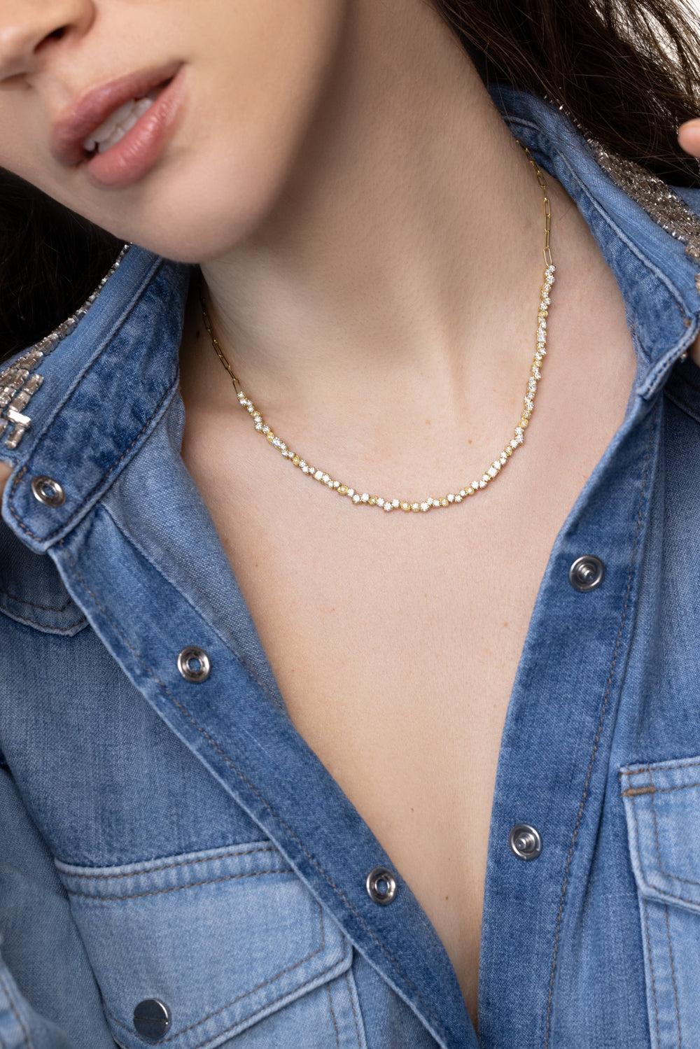 Modern Etruscan Diamond Confetti Necklace - Image 4