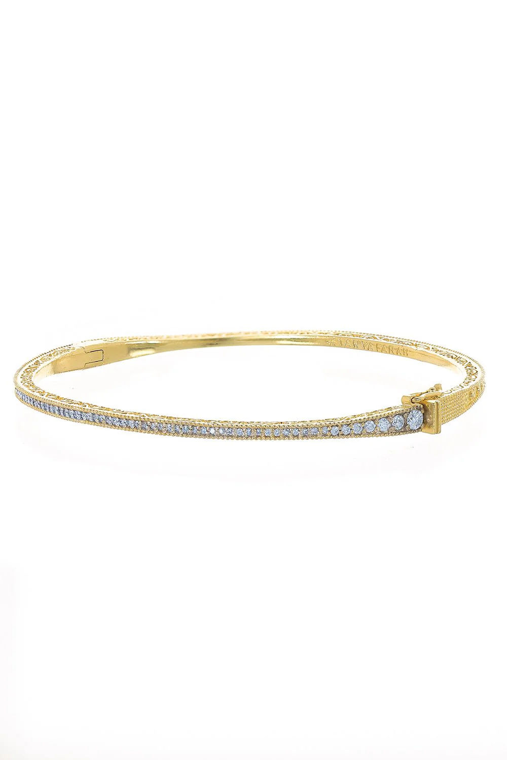 Modern Etruscan Diamond Petite Bangle - Image 4