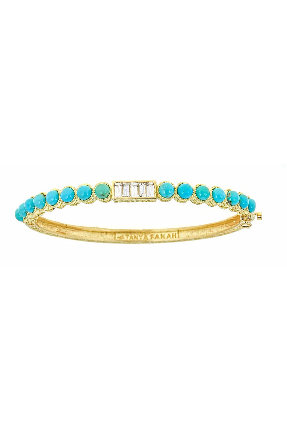 Modern Etruscan Turquoise Sapphire Bangle