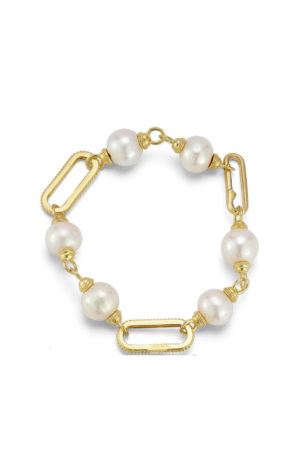 Pearl Beaded Gold Cap Bracelet