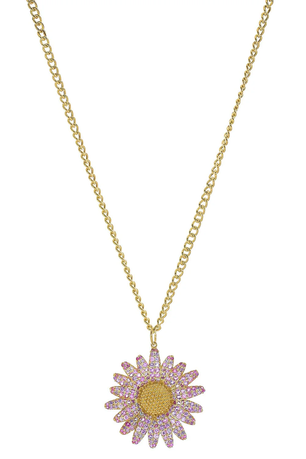 Pink Sapphire Daisy Necklace